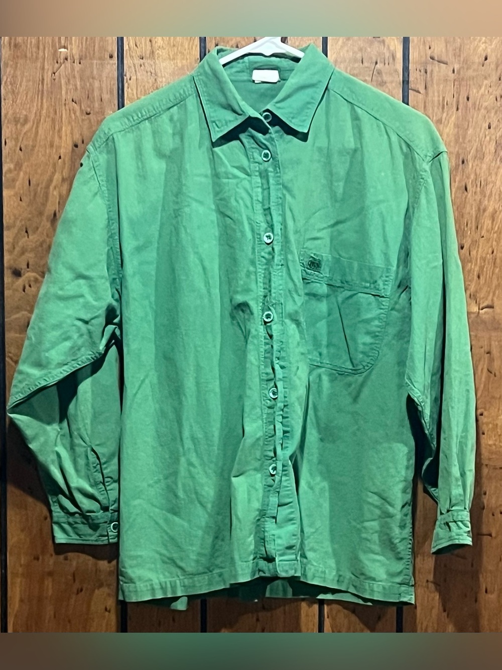 Men's Vintage Green PEPE Button-Down Shirt